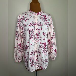 J. Crew Pink Floral Button Front Shirt